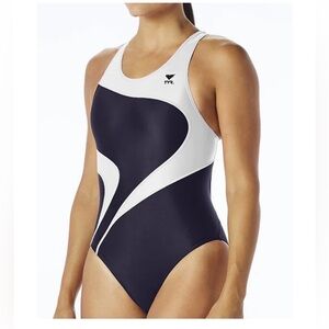 NWT - TYR navy/white one piece swimsuit - Size 40/1X